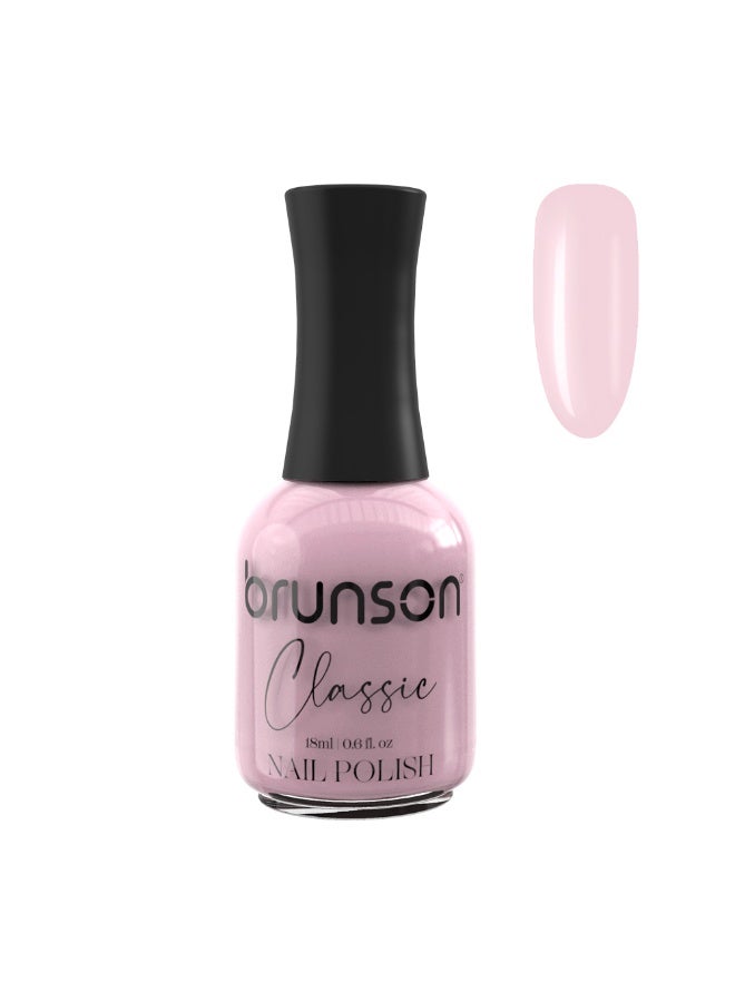 Brunson Classic Nail Polish 18ml Fast Dry Nail Lacquer Nail Harderner Normal Polish Glossy Gel Effect Quick Air Dry Long-Lasting Natural Nail Enamel Salon Quality Manicure Pedicure Regular Polish - Image 1